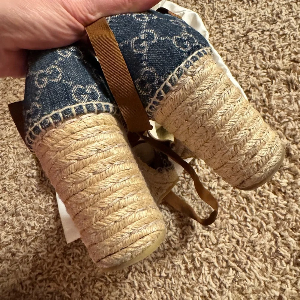 Gucci  Denim wedge sandals 42 - Picture 8 of 9